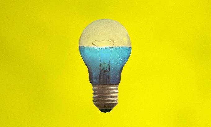 A lightbulb full of water.